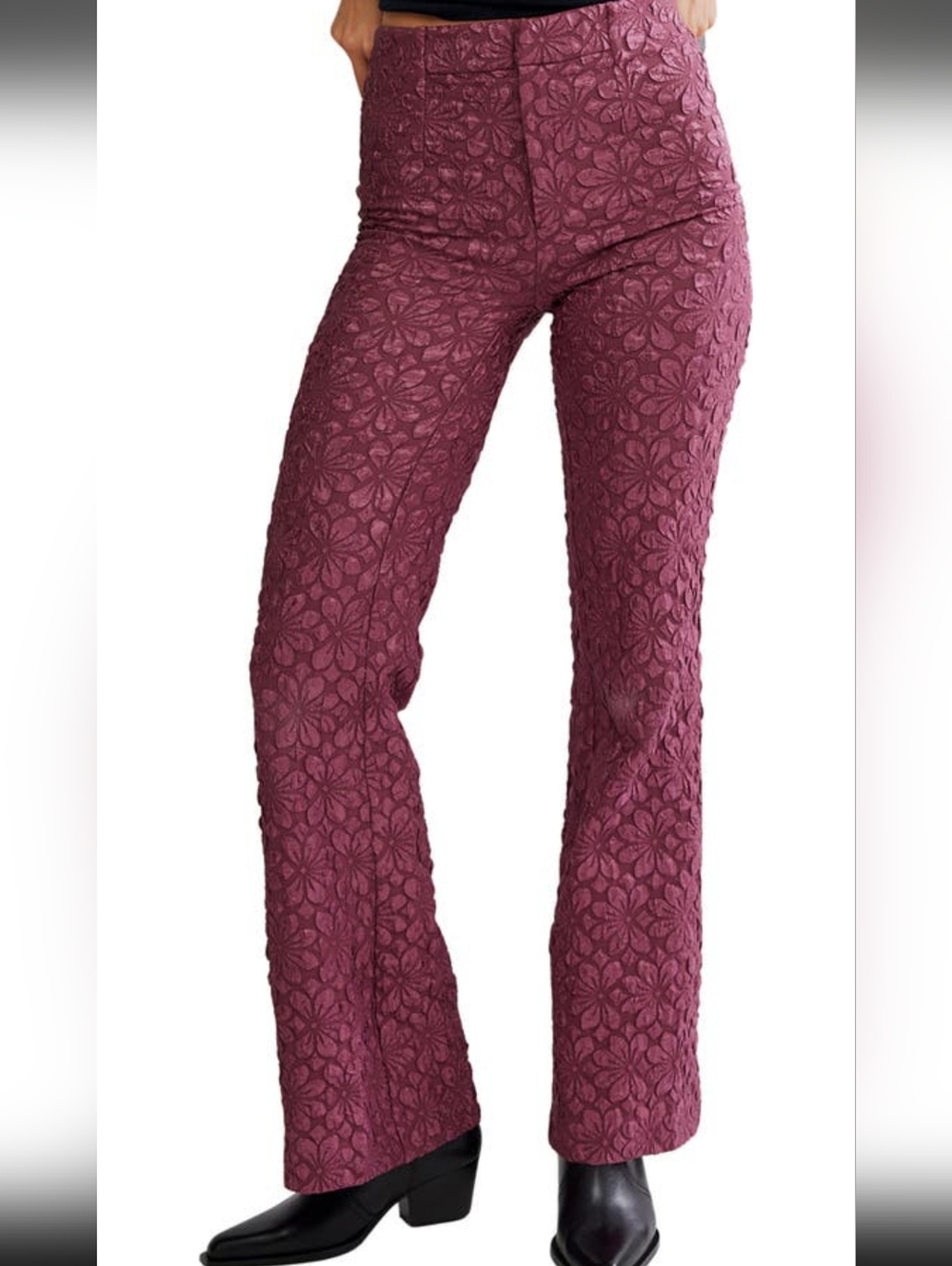 Free People Runway Floral Flare Pants